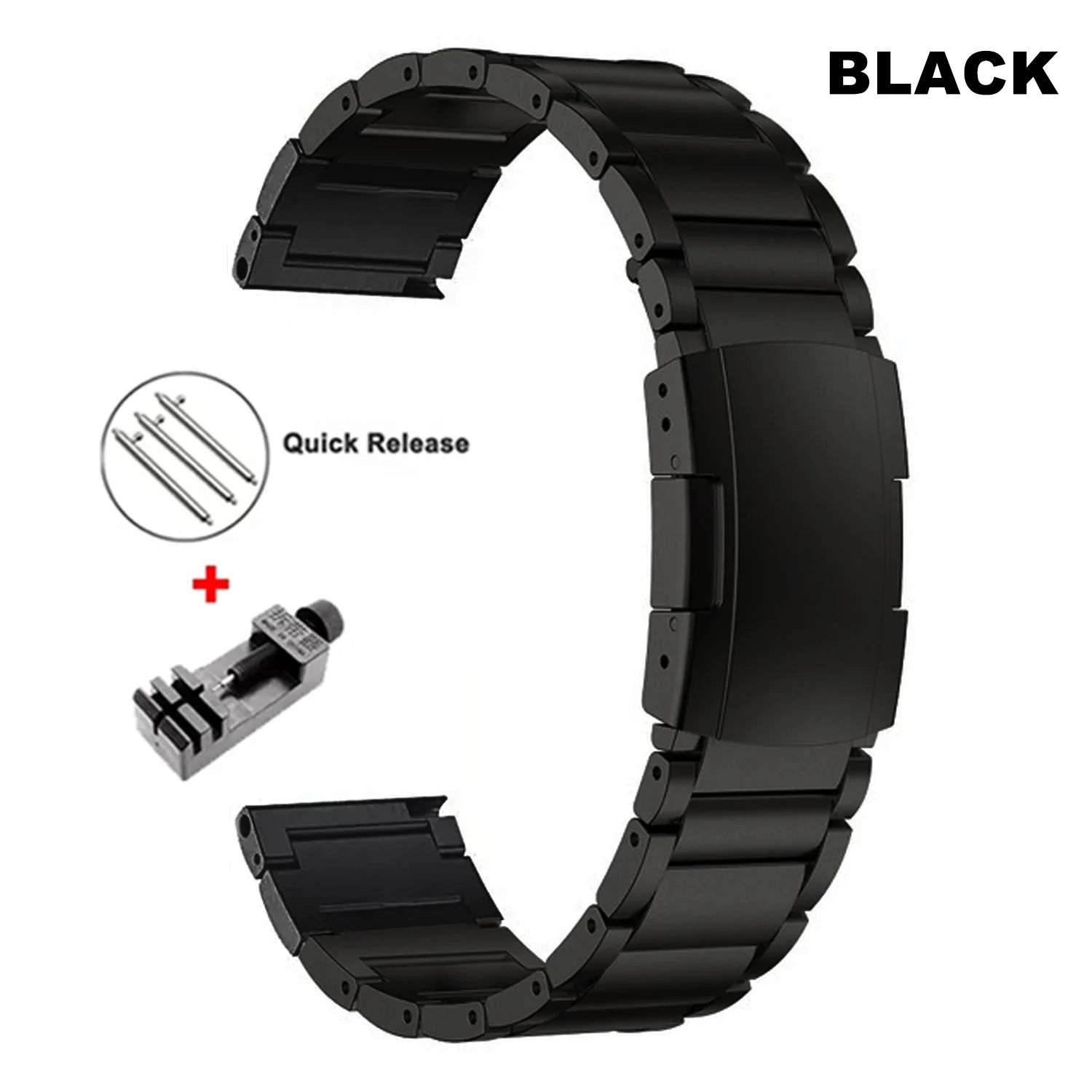Premium 22mm Titanium Metal Watch Strap Bracelet