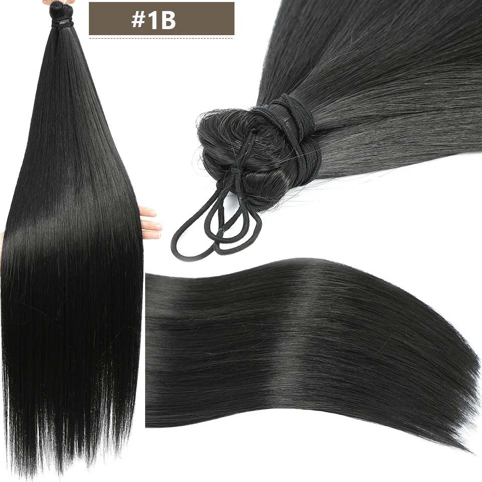 28 Zoll 300 Gramm Häkelzöpfe Glattes Haar Ombre Braun 6 # Blond 613 # Orange Hair Bio Hochtemperatur-Synthetikhaar – Detail 15