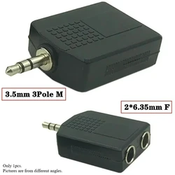 Premium Audio Adapter - Dual RCA to 6.35mm Female for Amplifier, Speaker, and Microphone Connection (3.5 M - 2X6.35 F)