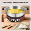 40cm Stainless Steel Cooking Pot Multifunction Non Stick Electric Frying Pan  Kitchen Cooking Tool 2