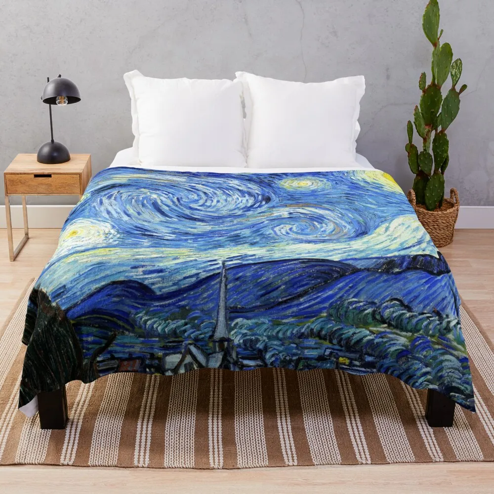 

The Starry Night - Vincent van Gogh Throw Blanket Bed linens Large Summer Beddings Luxury Brand Winter beds Blankets