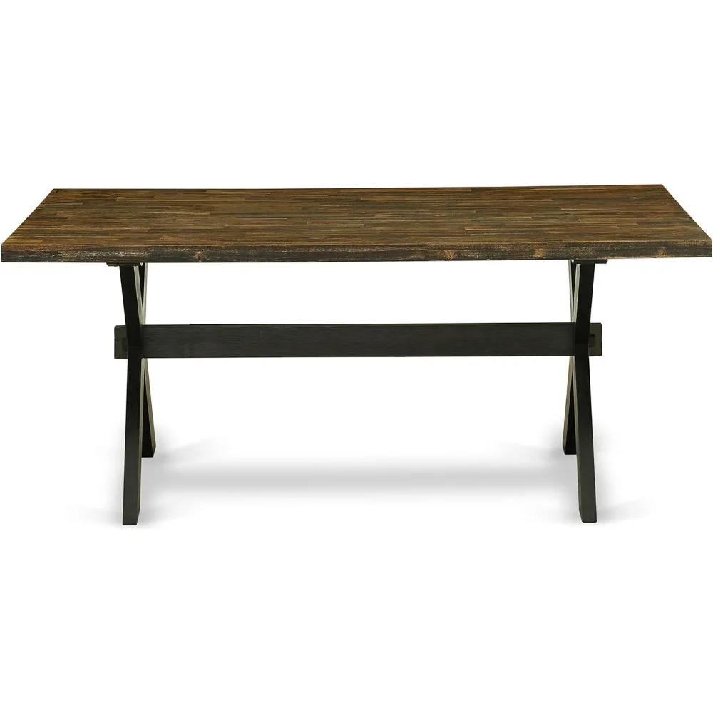 East West Furniture XT677 X-Style Kitchen Dining Table - a Rectangle Wooden Table Top with Stylish Legs, 40x72 Inch, Multi-Color 3