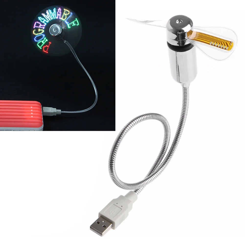 Portable Lightweight Durable Red Led Display Usb Powered Computer Peripherals Mini Flexible Neck Fan Safe Pvc Material Cooling