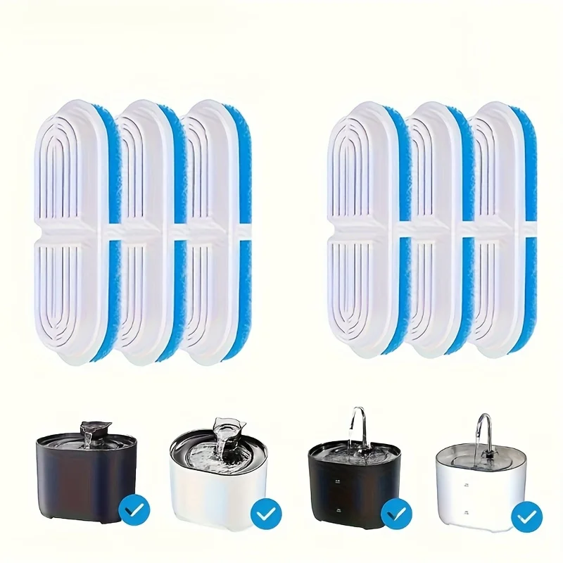 KEMORELA 6/10/16 Stück Haustier-Wasserspenderfilter, Katzenwasserbrunnenfilter, Trinkbrunnenfilter, Kreislauffilterung, leicht zu reinigen – Detail 4