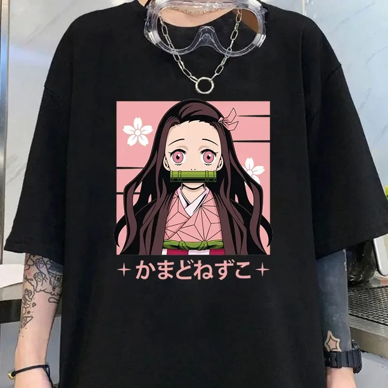 

2024 New Anime Demon Slayer Kamado Nezuko Graphic Print T-Shirt Cool Summer Soft Comfortable Breathable Short Sleeve Tops