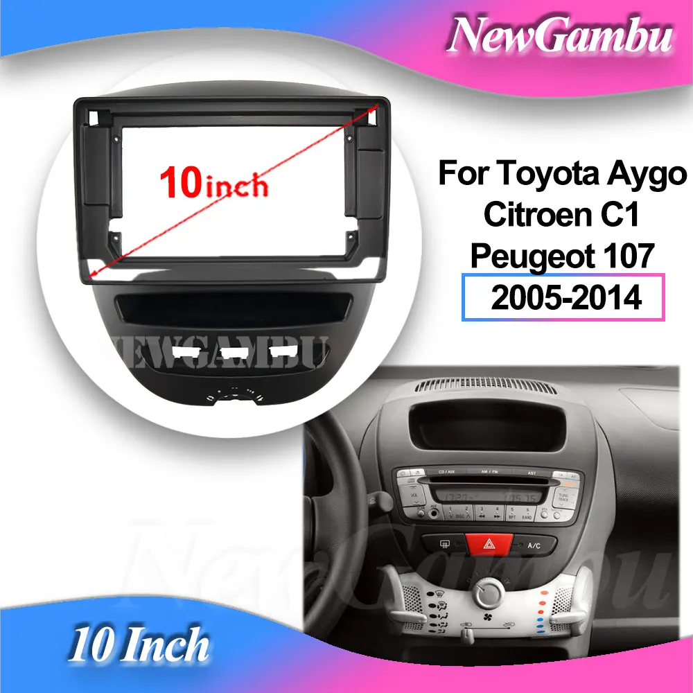 

Панель радиоплеера NewGambu 10 дюймов для Toyota Aygo 2005-2014 для Citroen C1 2005-2014 для Peugeot 107 2005-2014, экран 2 Din