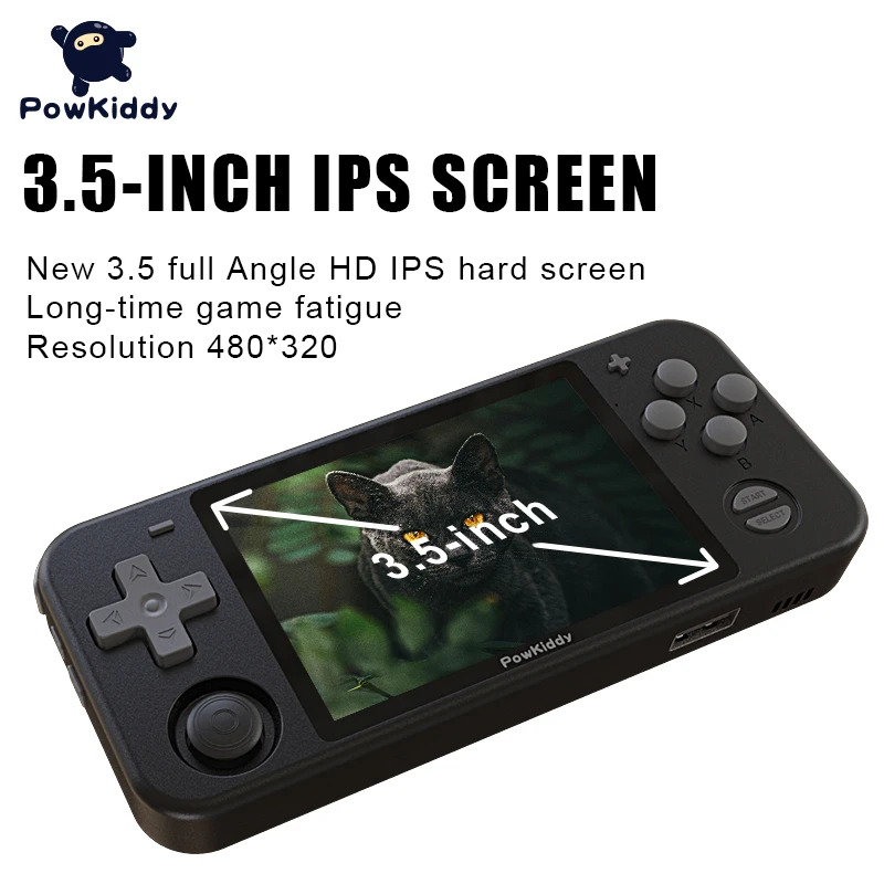 POWKIDDY RGB10 3.5-Inch IPS Open Source Handheld Game Console Players RK3326 EE4.1 Version 128G 30000 Games Children's gifts