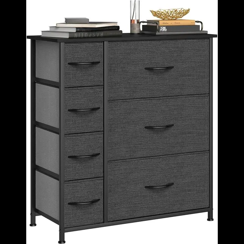 

Wfs Chest,Dresser,Storage Organizer Furniture,Bedroom Furniture,7 Drawers,Home,Office (blackgray)
