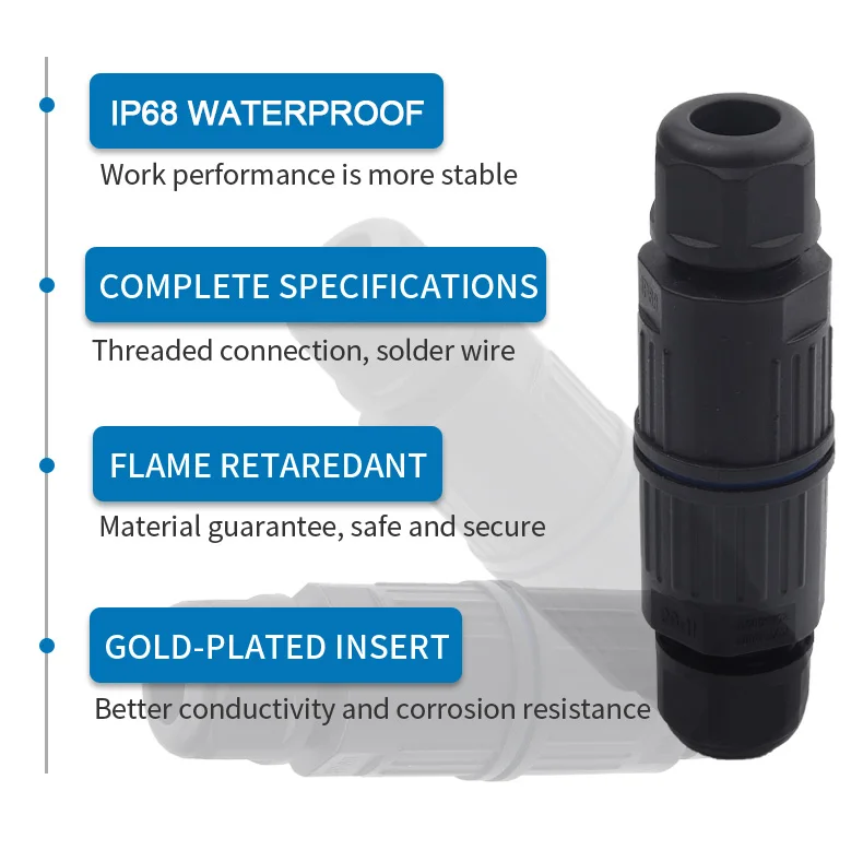 IP68 Wasserdichter Kabelverbinder KVF/KVSF 2-in-2-Out 2-Pin 3-Pin 4-Pin 5-Pin Adapter Elektrische Anschlussklemmen für LED-Beleuchtung – Detail 6