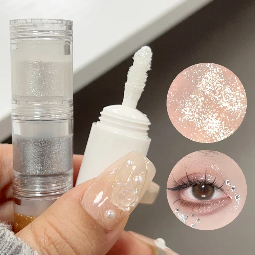 Eye Shadow Eye Shadow Plate 3 Colors Waterproof Pearlescent Glitter Gold Silver Eyeshadow Palette Lasting Shimmer Highlighter Set