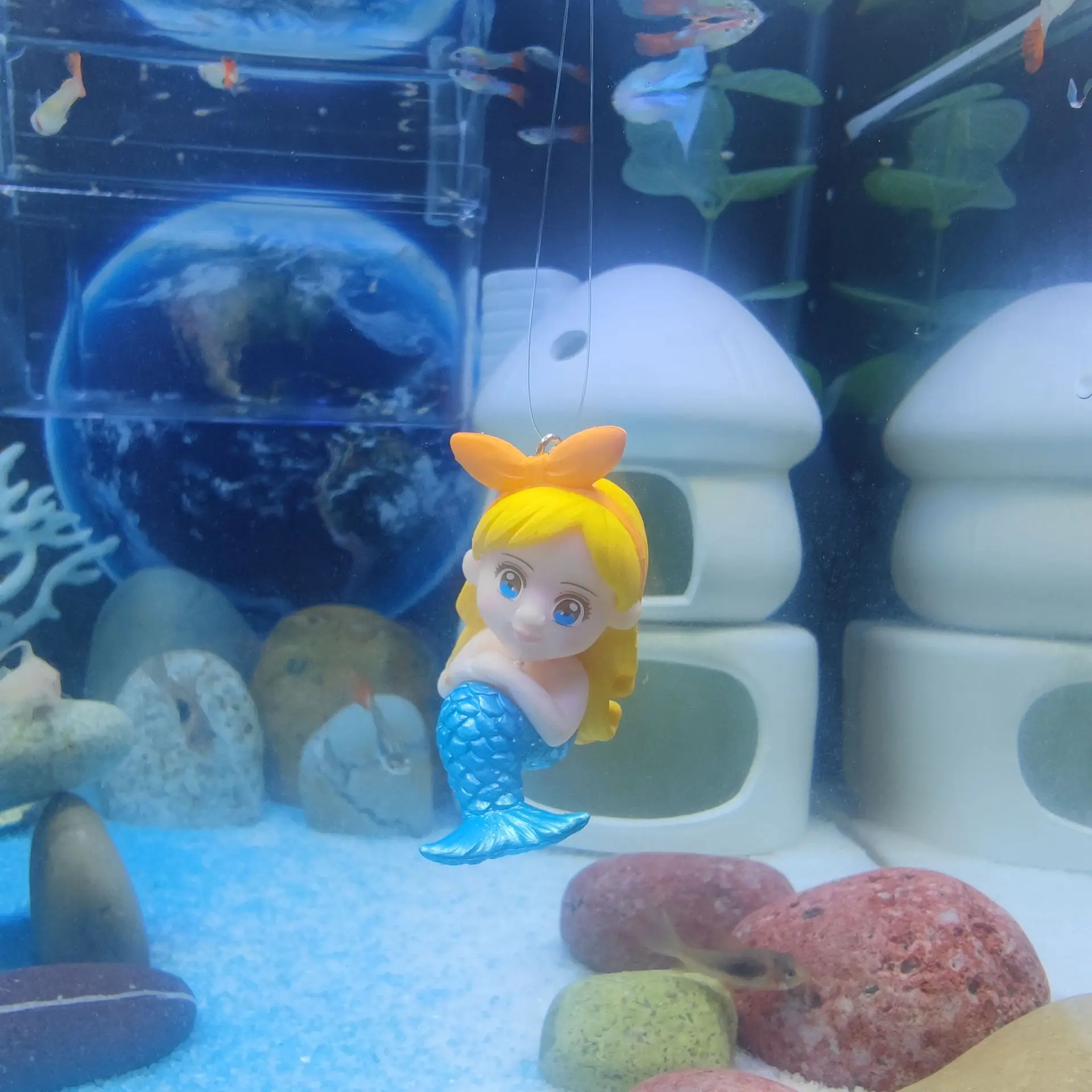 Suspended Aquarium Decoration, Fish Tank, Mermaid, Micro Landscape, Ornament, Fishbowl, Pedants for Fish Bowl, Supplies