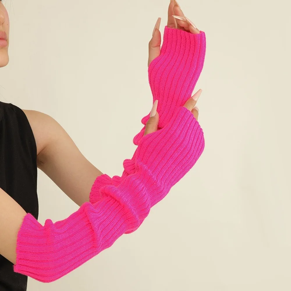 HSAJS Vingerloze lange handschoenen, set, beenwarmers, handwarmers, warme lange mouwen, armbeenkappen, Y2K, Lolita, accessoires voor dames, Wit, Eén maat