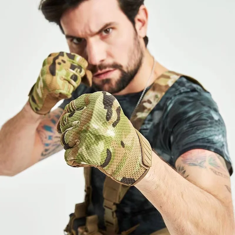 Men Women Multicam Tactical Gloves Antiskid Army Military Bicycle Airsoft Motorcycle Shoot Paintball Work Gear Camo Full Finger 6