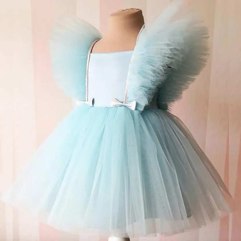 

Baby Girls Birthday Party Tutu Baptism Dress Bow Mesh Sleeveless Spanish Princess Dresses For Girls Easter Eid A1280