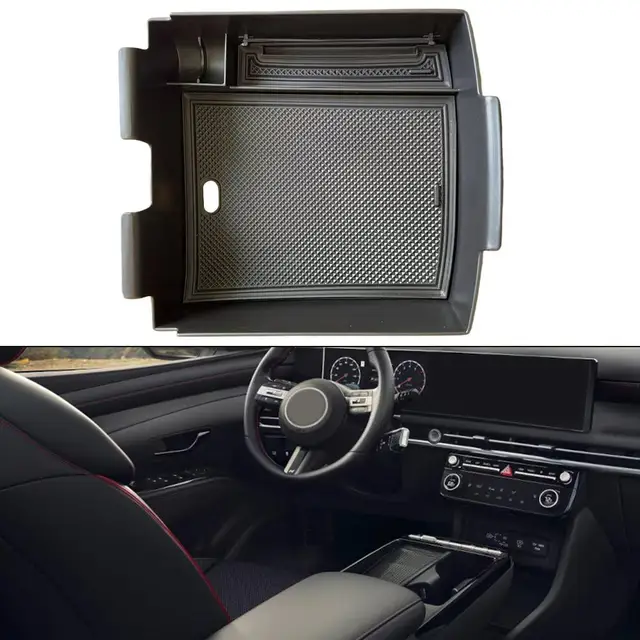 Car Armrest Under Storage Box Central Control Organizer Holder Tray Car Stowing For Hyundai Tucson NX4 2025 2026 3