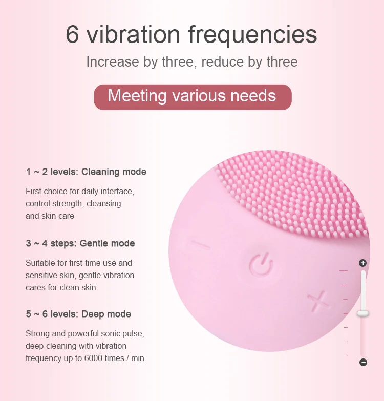 Ultrasonic silicone Electric USB Rechargeable face skincare machines cleaner