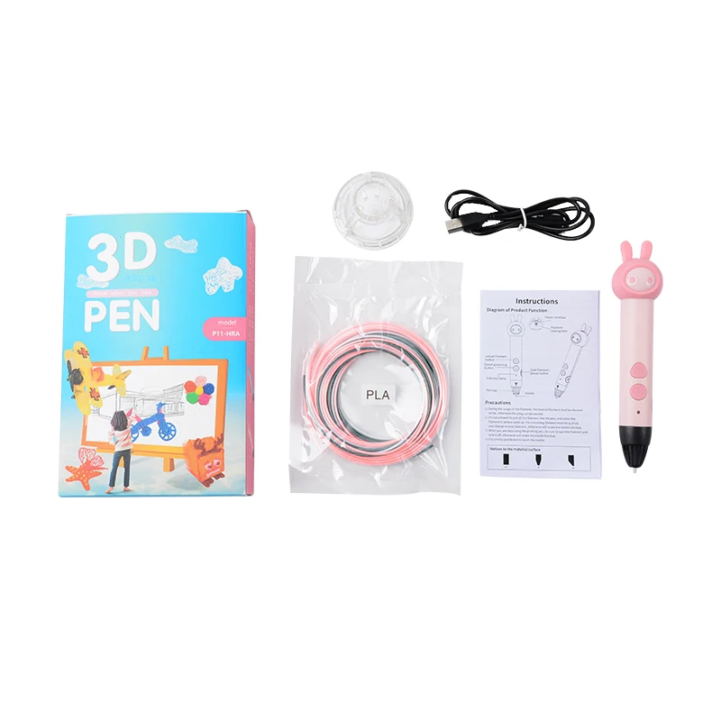 3d Pen for Kids PLA Filament 1.75mm Set 3D Printing Pens Kit Safe Low Temperature Anti-Scald USB Charging Birthday Gift