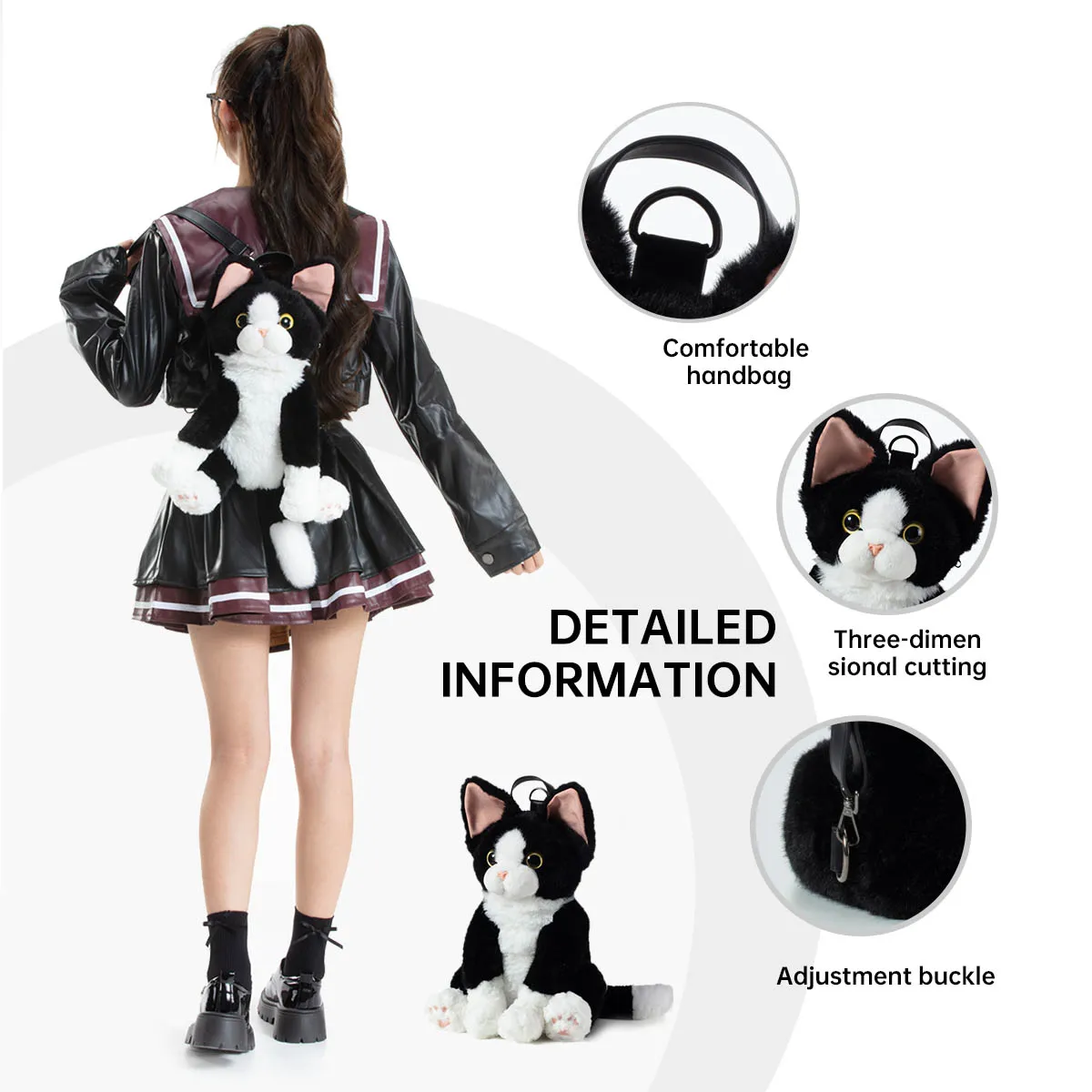 Simulated Plush Dog Backpack, Small Dog Bag, Plush Toy Backpack, Gift for Friends, Girls' Birthday Gift, Stylish and Trendy