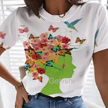 

Hot Summer Blouses Human Face 3d Printed T-shirts Women Short-sleeve Stitch Streetwear y2k Clothes O-Neck Urban Female Tees Tops