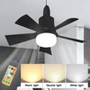 LED Ceiling Fan with Lamp and Remote Control Dimmable 3-Speed Fan Silent Timed AC85-265V for Bedroom Living Room 1