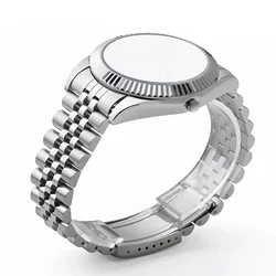 Curved End Solid Stainless Steel Watch Bands - 20mm (Silver)
