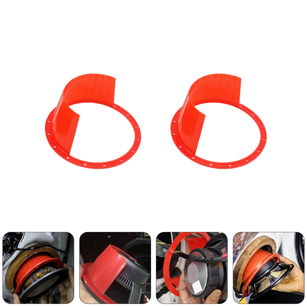 

2 Pcs Water Proof Speaker Car Speaker Washer Rings Cover Speakers Vehicles Pad ( Red Abs Auto