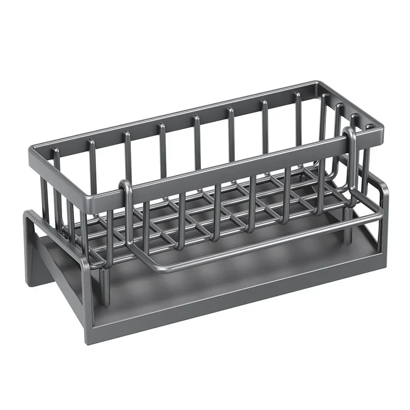 Desktop Storage Rack Kitchen Sponge Drain Rack Cleaning Detergent Sorting Multifunctional Cloth Rod Tabletop Organizer