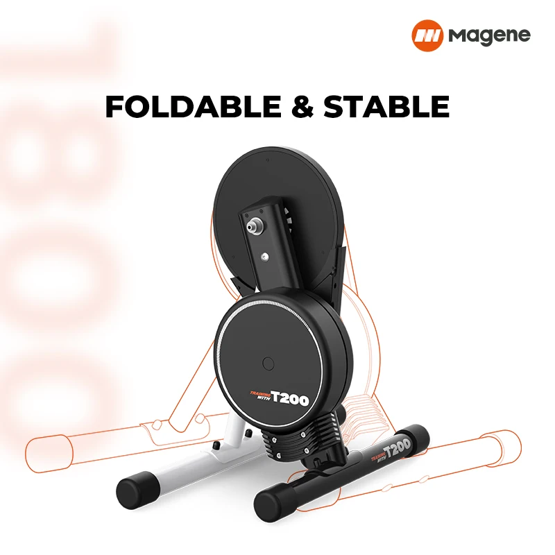 Magene T200 Smart Trainer ERG Full Function Ride Indoor Foldable Stable Tool Cadence Speed Power 1800W by Zwift Wahoo