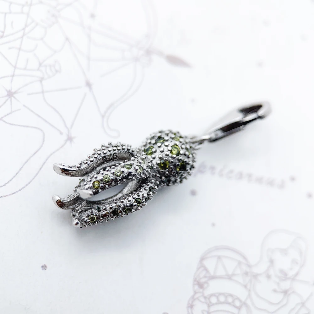 Shop LC タコネックレス レディース 925スターリングシルバー エステティックジュエリー ステンレススチールチェーン 20 並行輸入品 繊細なCZタコネックレス：925スターリングシルバーのオーシャン