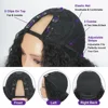 Afro Kinky Straight V Part Wigs with Bouncy Curls Short Synthetic Glueless Wigs for Black Women No Leave Out Clip in Half Wigs 4