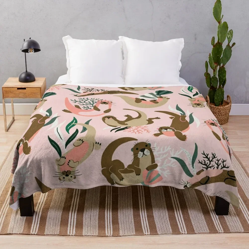 

Otter Collection - Blush Palette Throw Blanket Sofa Throw Luxury Throw Blankets For Baby Blankets