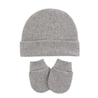 Autumn Winter Newborn 2/3 Pcs Hat Gloves And Socks Set For Baby Boys Baby Girls Cotton Soft Headwear Solid Color Infant Nightcap 3