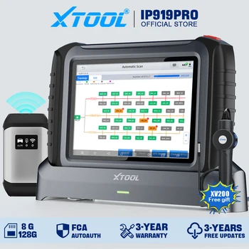 XTOOL INPLUS IP919PRO Car Diagnostic Scanner Automotivo Tools ECU Coding Programming 42 Service CANFD DOIP Topology FCA AutoAuth 1