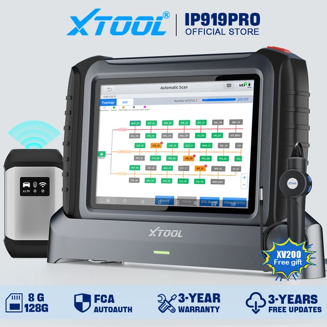 XTOOL INPLUS IP919PRO Car Diagnostic Scanner Automotivo Tools ECU Coding Programming 42 Service CANFD DOIP Topology FCA AutoAuth 1
