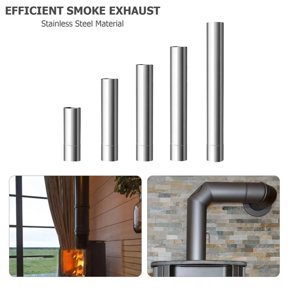 Chimney Flue Liner Pipe Multi Fuel Stoves Pipe Stainless Steel Outdoor Camping Wood Stoves Chimney 7cm 10cm 1pc