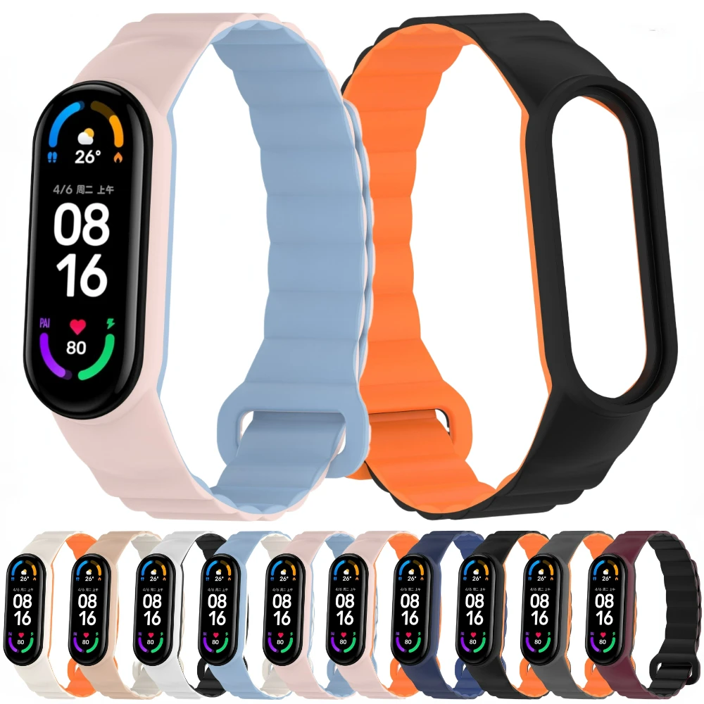 

Silicone Strap For Xiaomi Mi Band 7 6 5 4 3 Magnetic Wristband Smart Watch for Mi Band 7 6 5 Strap Mi Band 4 3 Band Accessories