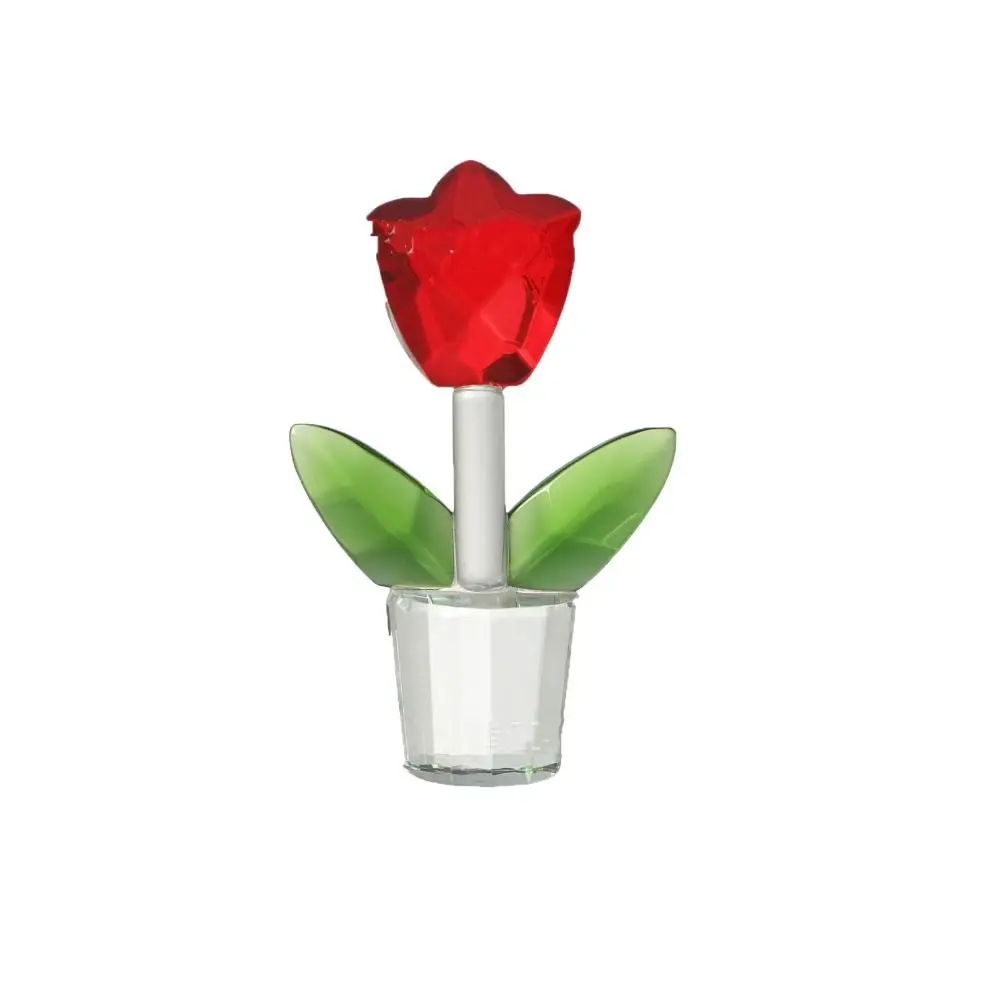 

Хрустальный цветок тюльпана, украшения, цветок 2,87 дюйма, украшения для дома, красный стеклянный цветок тюльпана, декор для офиса