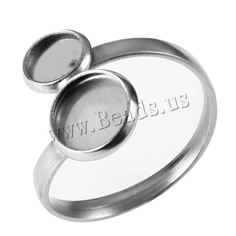 

10PCs Stainless Steel 6*8mm 8*10mm Ring Base Blank Cabochons Cameo Settings Tray Rings Bezel For Men Women Rings Jewelry Making