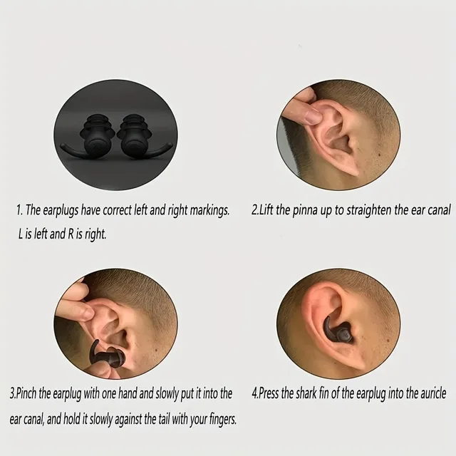 HUAK 2 Layer/3 Layer Soft Silicone Ear Plugs -Noise Cancelling Reusable for Sleeping, Work, Study, Snoring,Concerts 4