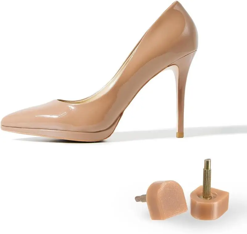 10pcs Black Women Shoes High Heel Repair Tips Pins Heel Stoppers Protect Dowel Lifts Replacement For High Heel Tips Taps 5