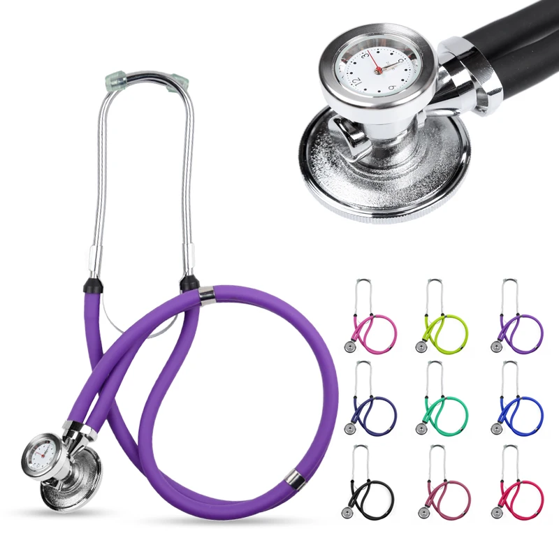 Professional Medical Fetal Blood Pressure Heart Monitor Sprague Rappaport Dual Head Cute Stethoscope Watch Clock Doctor