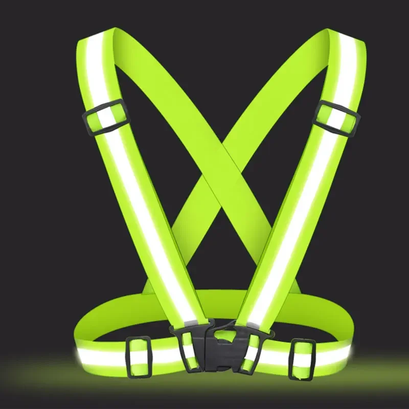 4X1.5CM Car Motorcycle Reflective Elastic Vest Night Running Cycling Reflective-Cloth Adjustable Safety-Vest Riding Equipment