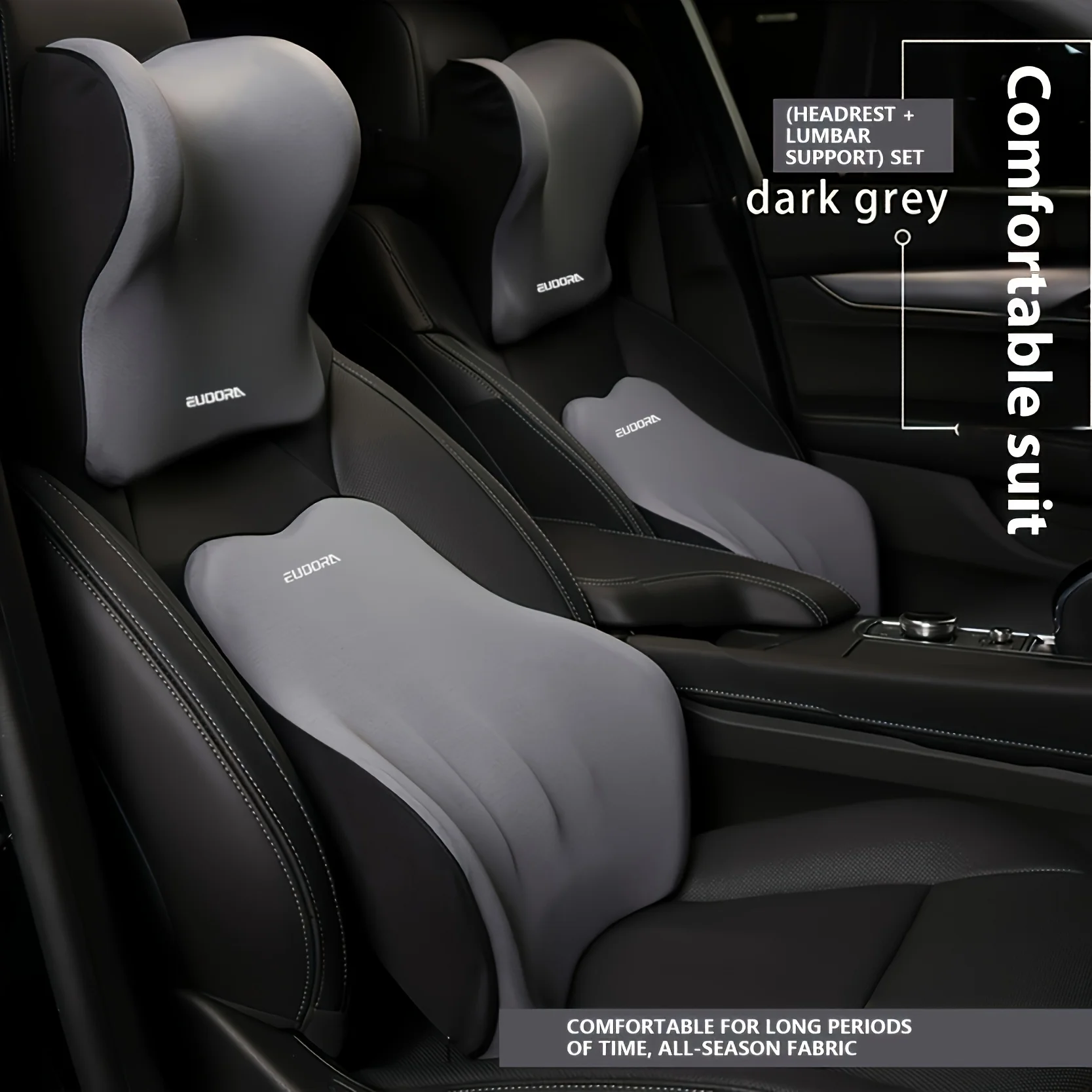 Driver's Car Set,Neck Pillow and Lumbar Support,Breathable Memory Foam Cooling Cushion,Ergonomic Comfort for Sedan/SUV Chair