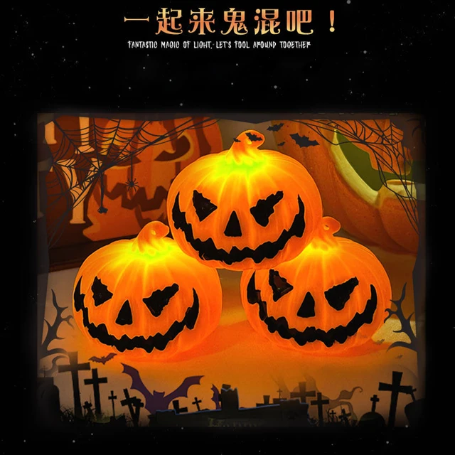 Pumpkin Lantern Candle Light Halloween Skull Ghost Face Lamp Kids Gift For Bedroom Garden Party Decoration Atmosphere Light 2