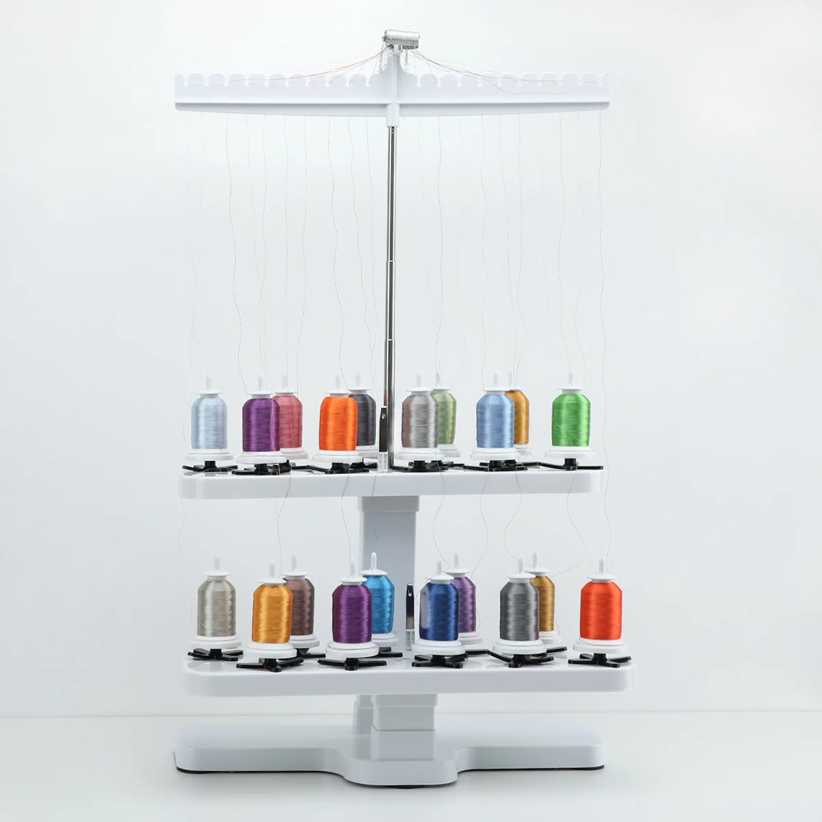 20 Spool Thread Stand Embroidery Machine Sewing Quilting Serger Machine Height Adjustable Cone Thread Holder Rack Universal