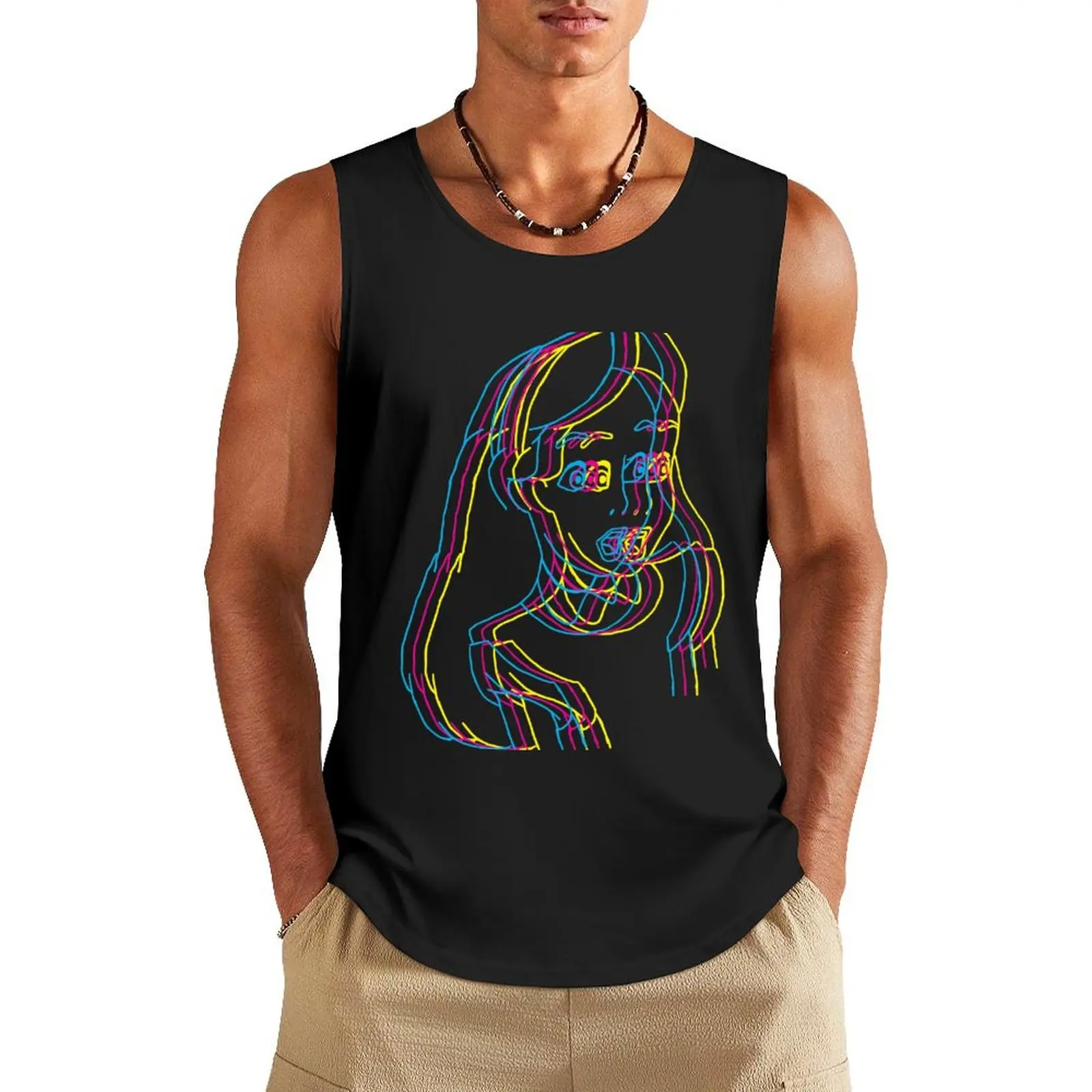 

Waking up in Wonderland CMY Tank Top Men's clothes Men's gym articles Man gym clothes T-shirt man