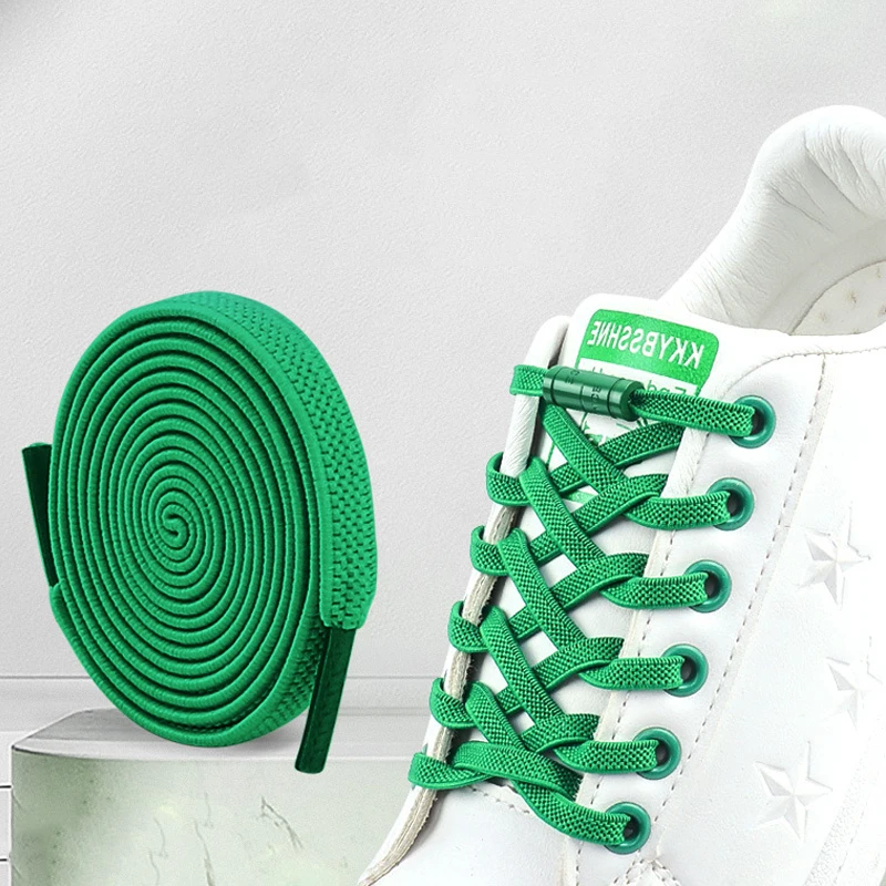 Elastic Laces Sneakers No Tie Colorful Capsule Lock Shoelaces Without ties 0.6cm Flat 1Pair/2Pair Kids Adult