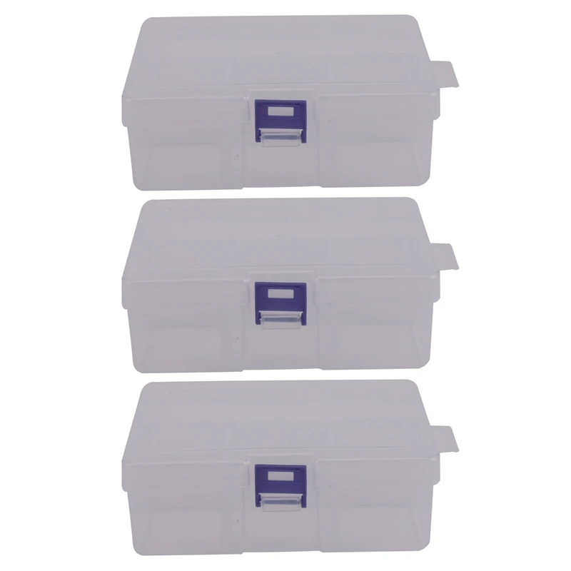 

3X,6 Removable Plastic Storage Box Jewelry/Earring/Tools Container Organizer