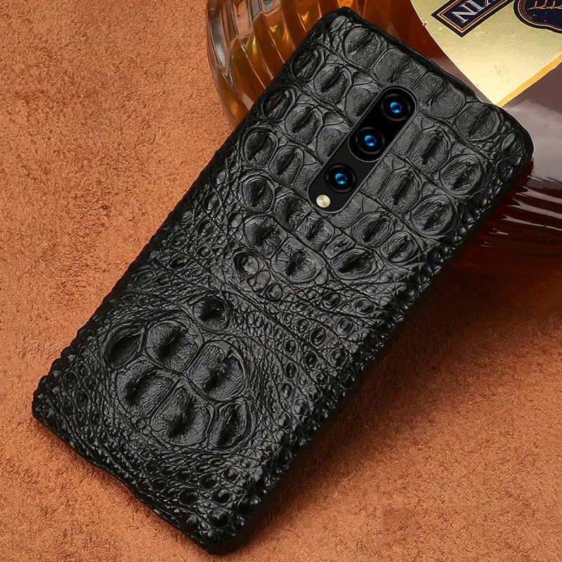 

100% Genuine Crocodile Leather Phone case For Oneplus 8 7 7 Pro 6 6T 5T Covers Luxury Cases for One Plus 8 pro 6T 7 7Pro