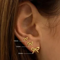Mariasz Minimalist Bow Dainty Elegant Ribbon Bowknot Copper Stud Earrings For Women Bohemian Style Jewelry Sets Christmas Gifts 1